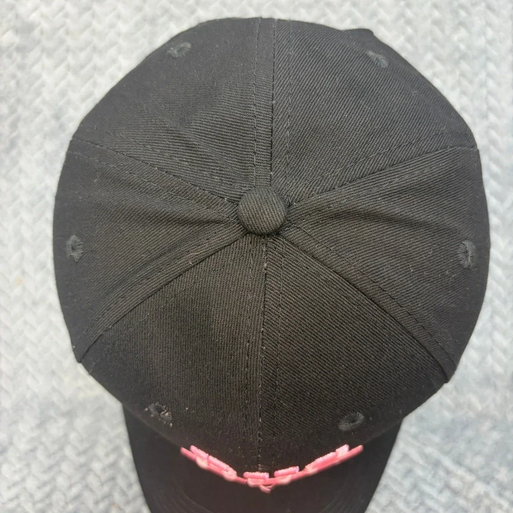 Bug Juice Embroidered Baseball Cap Black Pink Adjustable Hat Casual Accessory
